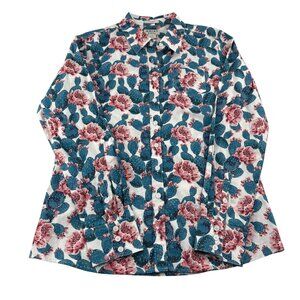Ariat Women's Floral & Cactus Button-Down Shirt Long Sleeve‎ size Large